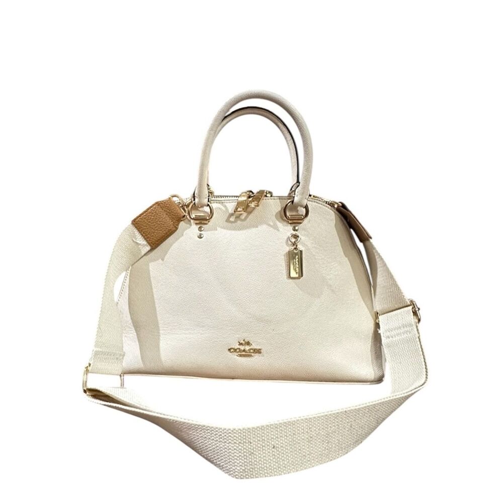 Coach Katy Satchel with Gold Hardware and Canvas Strap